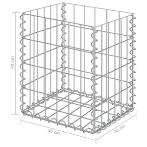vidaXL Gabion Baskets 2 pcs. Galvanized Steel 30x30x40 cm