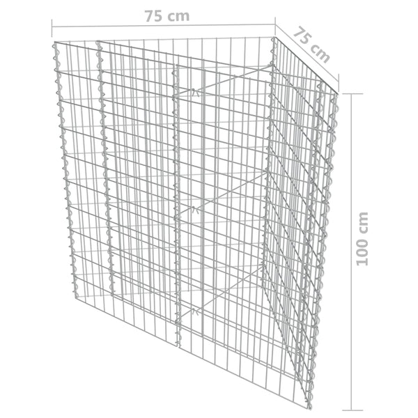 vidaXL Gabion Raised Garden Bed Galvanized Steel 75x75x100 cm
