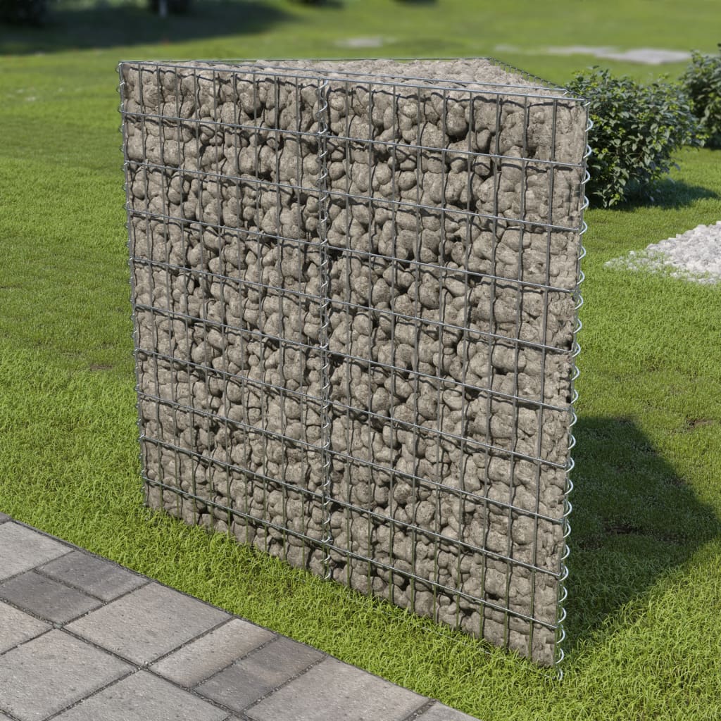 vidaXL Gabion Raised Garden Bed Galvanized Steel 75x75x100 cm