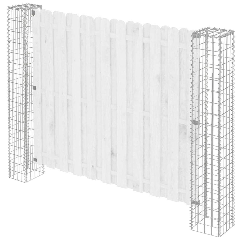 vidaXL Fence Posts 2 pcs Silver 20 x 20 x 190 cm Metal