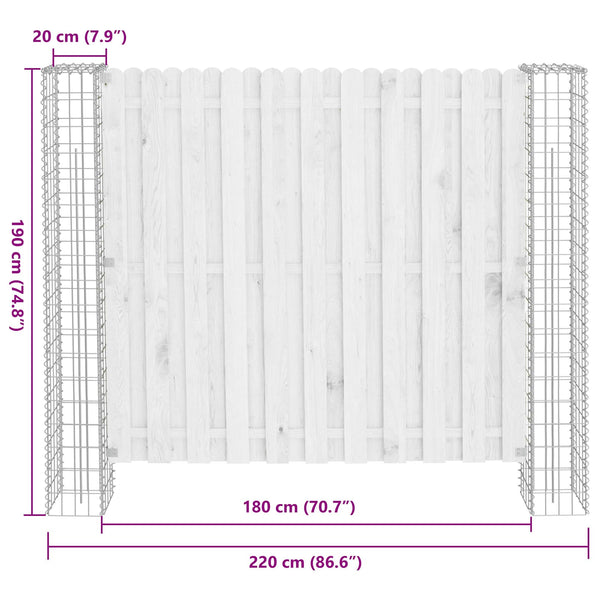vidaXL Fence Posts 2 pcs Silver 20 x 20 x 190 cm Metal