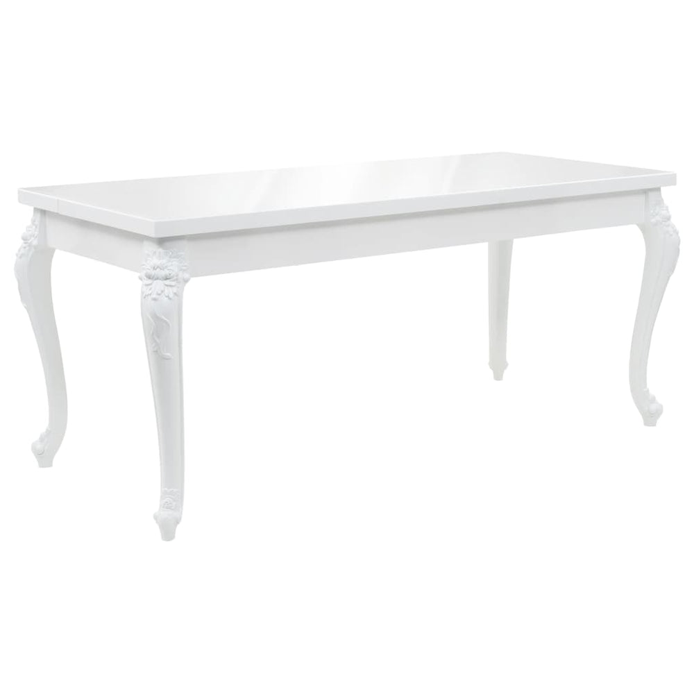 vidaXL Dining Table 179x89x81 cm High-Gloss White