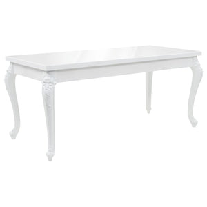 vidaXL Dining Table 179x89x81 cm High-Gloss White