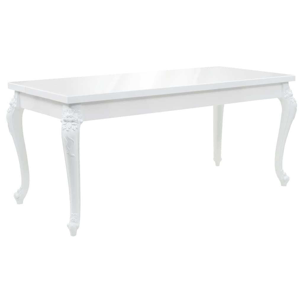 vidaXL Dining Table 179x89x81 cm High-Gloss White