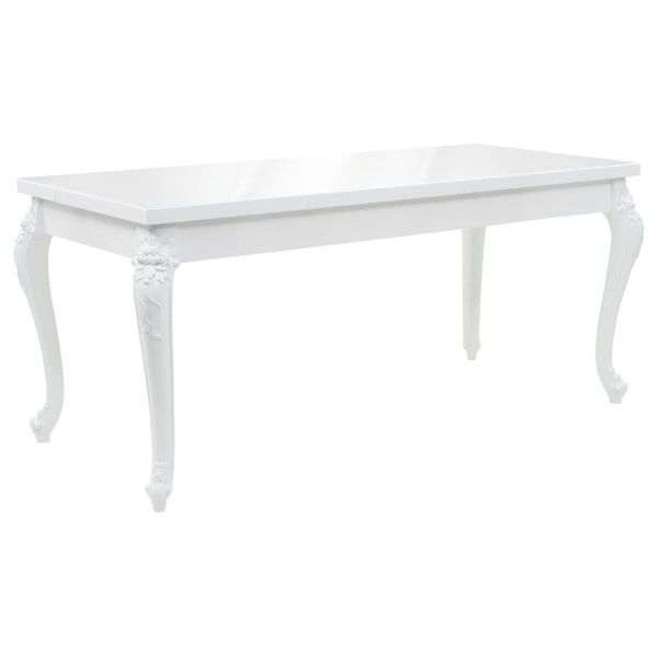 vidaXL Dining Table 179x89x81 cm High-Gloss White
