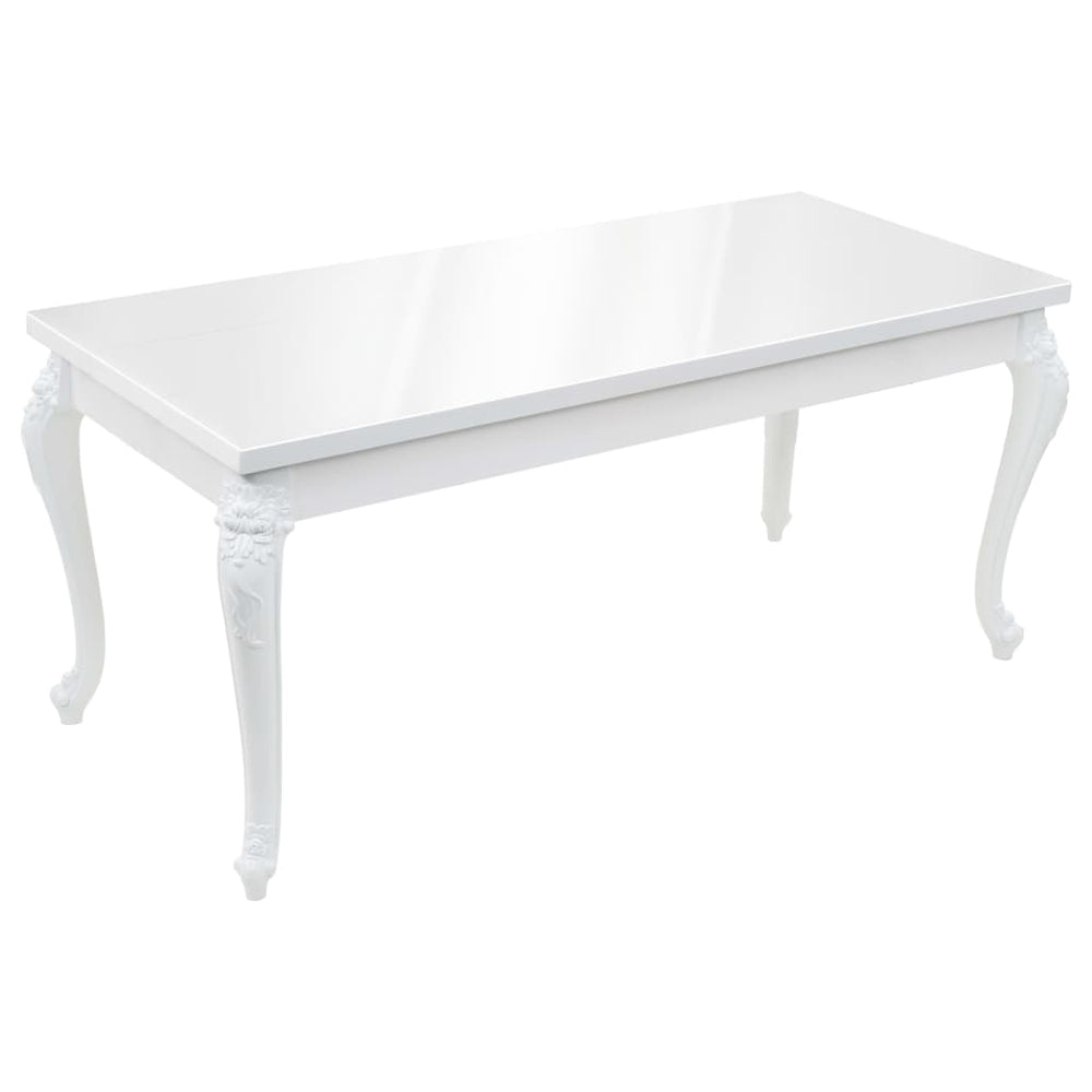 vidaXL Dining Table 179x89x81 cm High-Gloss White