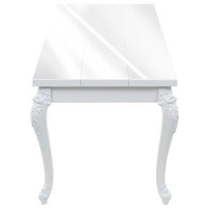 vidaXL Dining Table 179x89x81 cm High-Gloss White