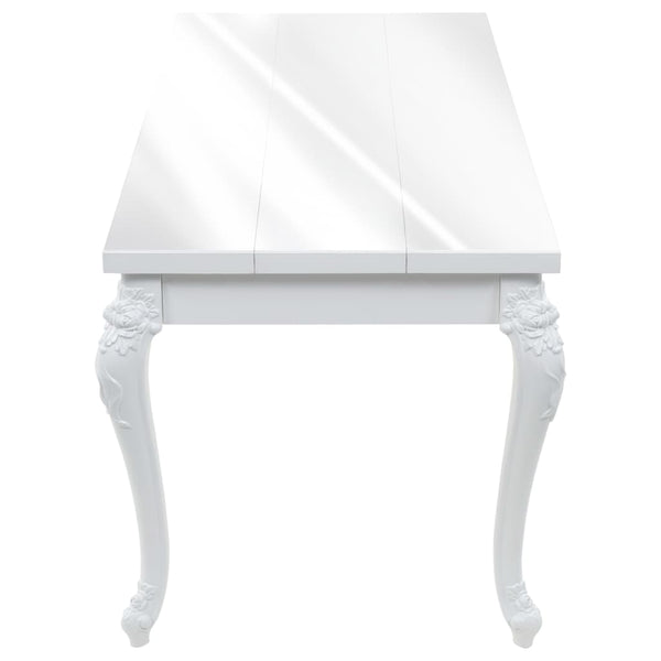 vidaXL Dining Table 179x89x81 cm High-Gloss White