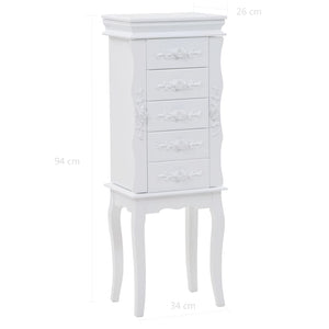 vidaXL Jewelry Cabinet White