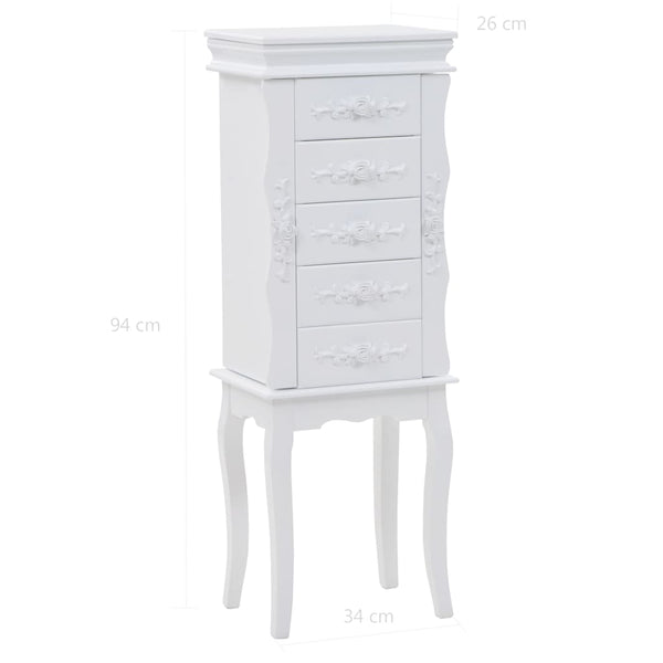 vidaXL Jewelry Cabinet White