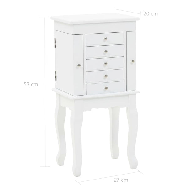 vidaXL Jewelry Cabinet White