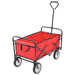 vidaXL Foldable Hand Cart Steel Red