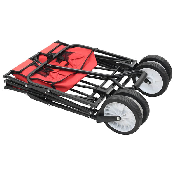 vidaXL Foldable Hand Cart Steel Red