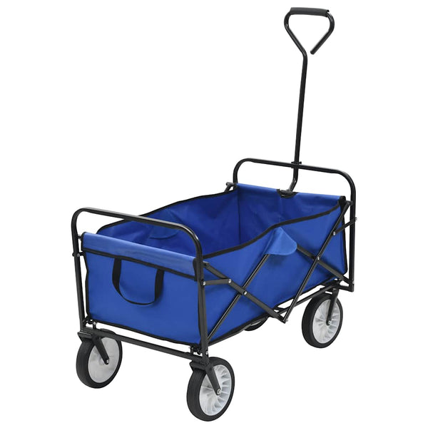 vidaXL Foldable Hand Cart Steel Blue