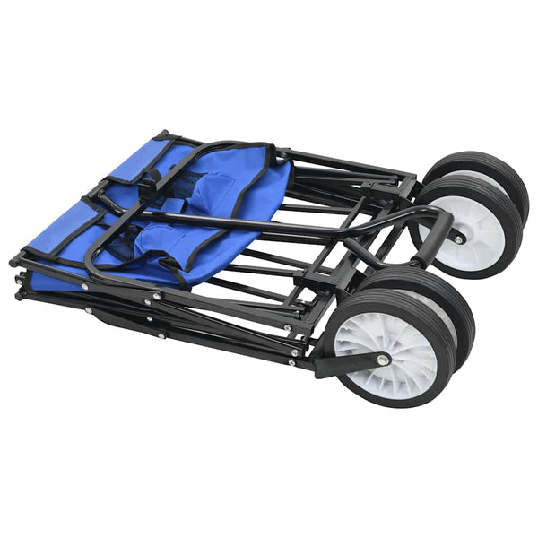 vidaXL Foldable Hand Cart Steel Blue
