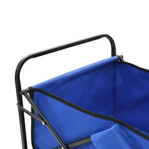 vidaXL Foldable Hand Cart Steel Blue