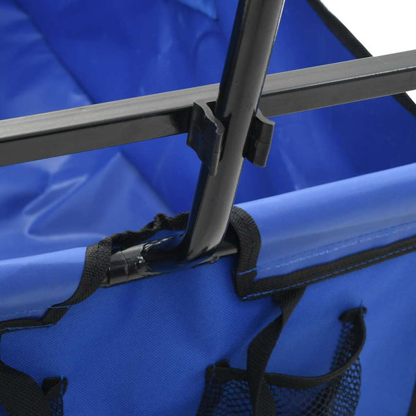 vidaXL Foldable Hand Cart Steel Blue