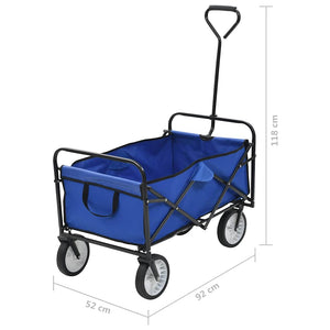 vidaXL Foldable Hand Cart Steel Blue