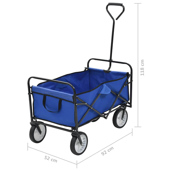 vidaXL Foldable Hand Cart Steel Blue