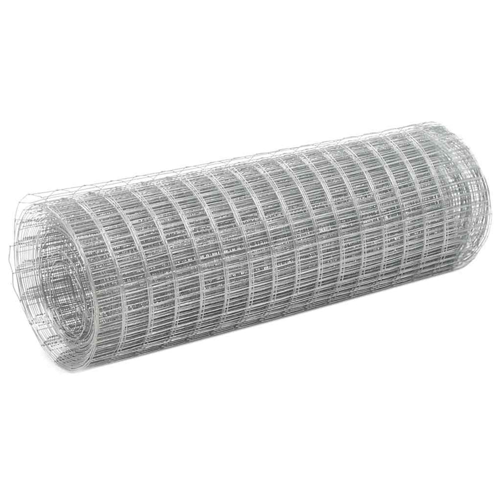 vidaXL Galvanised Steel Fencing Mesh 10x0.5 m Silver