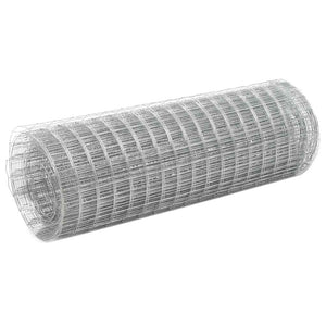 vidaXL Galvanised Steel Fencing Mesh 10x0.5 m Silver