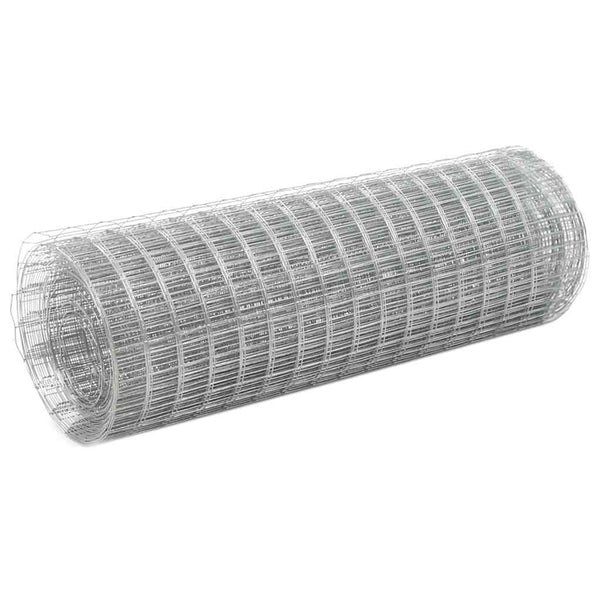 vidaXL Galvanised Steel Fencing Mesh 10x0.5 m Silver