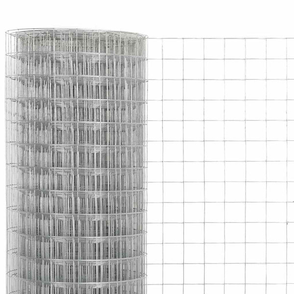 vidaXL Galvanised Steel Fencing Mesh 10x0.5 m Silver