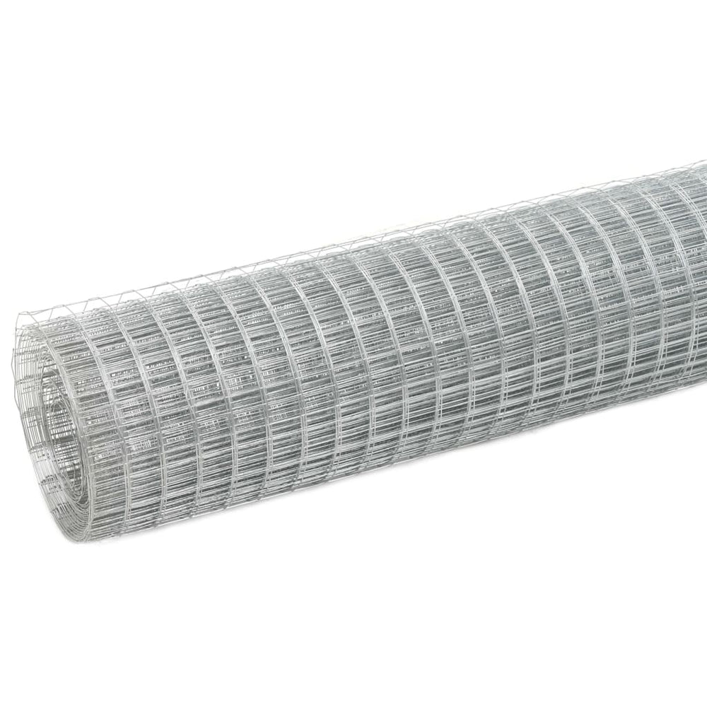 vidaXL Galvanised Steel Fencing Mesh 10x0.5 m Silver