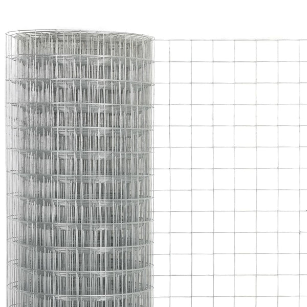 vidaXL Galvanised Steel Fencing Mesh 10x0.5 m Silver