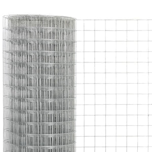 vidaXL Galvanized Steel Mesh Fence 10x1.5 m Silver