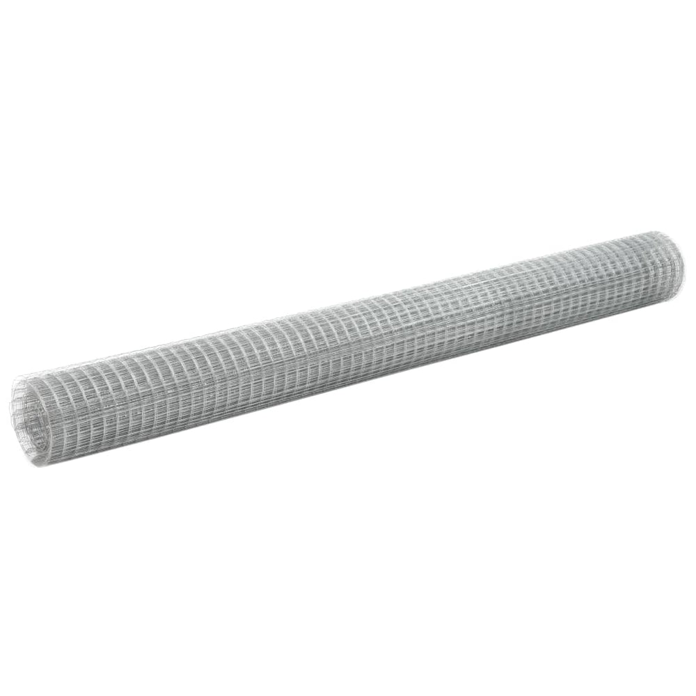 vidaXL Galvanized Steel Mesh Fence 10x1.5 m Silver