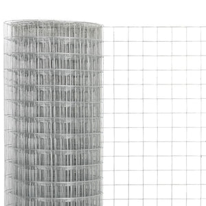 vidaXL Galvanized Steel Mesh Fence 10x1.5 m Silver