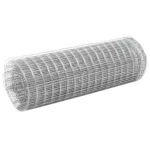 vidaXL Galvanized Steel Mesh Fencing 25x0.5 m Silver