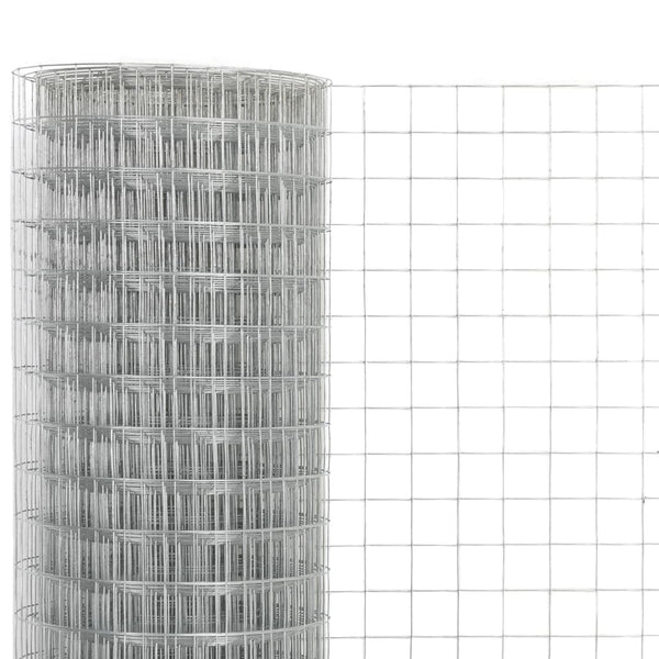 vidaXL Wire Fence Galvanized Steel 25x1.5 m Silver