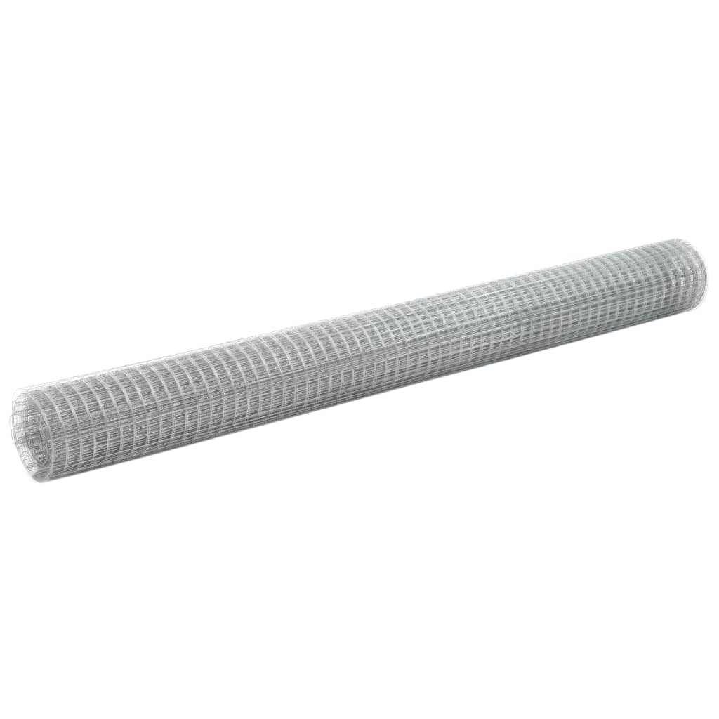vidaXL Wire Fence Galvanized Steel 25x1.5 m Silver