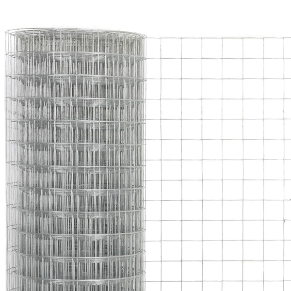 vidaXL Wire Fence Galvanized Steel 25x1.5 m Silver