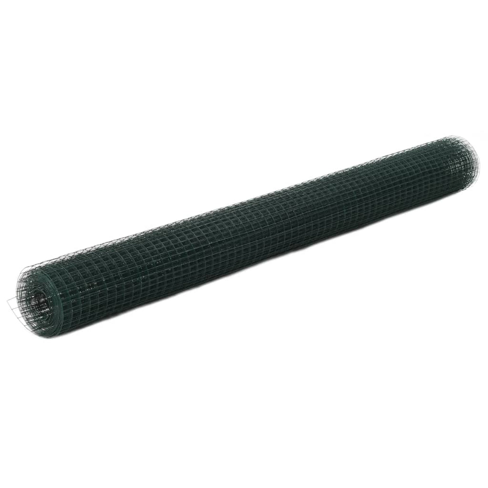 vidaXL Wire Mesh Fence Steel with PVC Coating 10x1.5 m Green