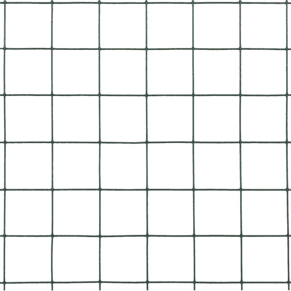 vidaXL Wire Mesh Fence Steel with PVC Coating 25x0.5 m Green