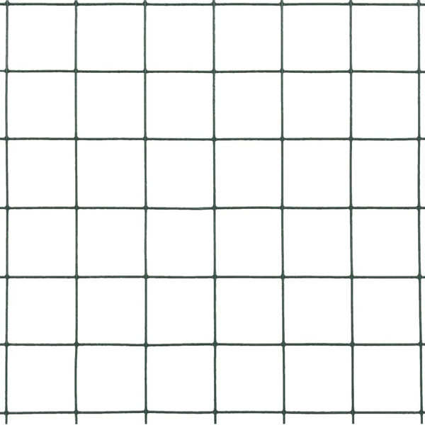 vidaXL Wire Fence Steel with PVC Coating 25x1.5 m Green