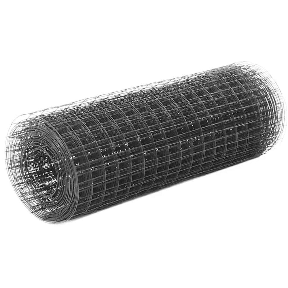 vidaXL Wire Fence Steel with PVC Coating 10x0.5 m Grey