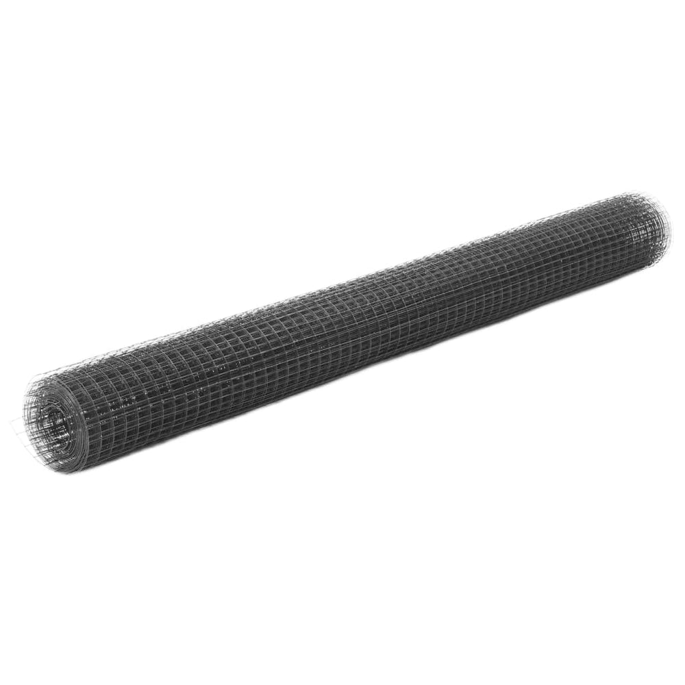 vidaXL Wire Mesh Fence Steel with PVC Coating 25x1.5 m Gray