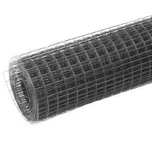 vidaXL Wire Mesh Fence Steel with PVC Coating 25x1.5 m Gray