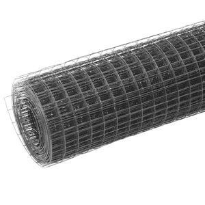 vidaXL Wire Mesh Fence Steel with PVC Coating 25x1.5 m Gray