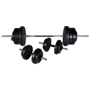 vidaXL Weight Bench with Barbell and Dumbbell Set 60.5 kg