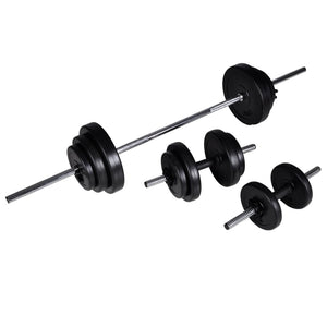 vidaXL Weight Bench with Barbell and Dumbbell Set 30.5 kg