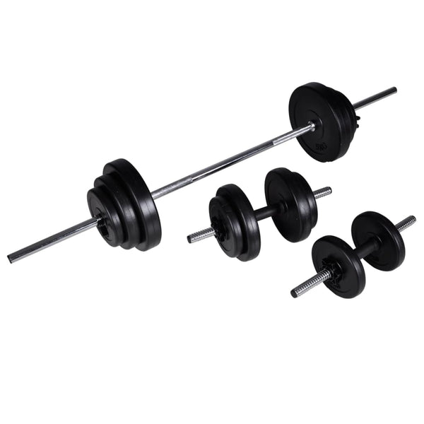 vidaXL Weight Bench with Barbell and Dumbbell Set 30.5 kg