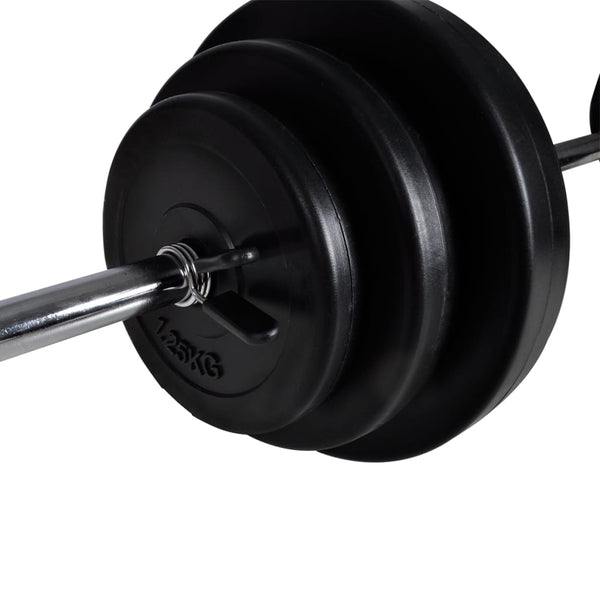 vidaXL Weight Bench with Barbell and Dumbbell Set 30.5 kg