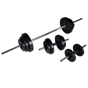 vidaXL Fitness Station with Barbell and Dumbbell Set 30.5 kg
