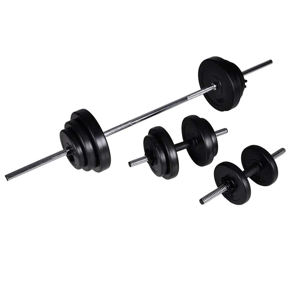 vidaXL Fitness Station with Barbell and Dumbbell Set 30.5 kg