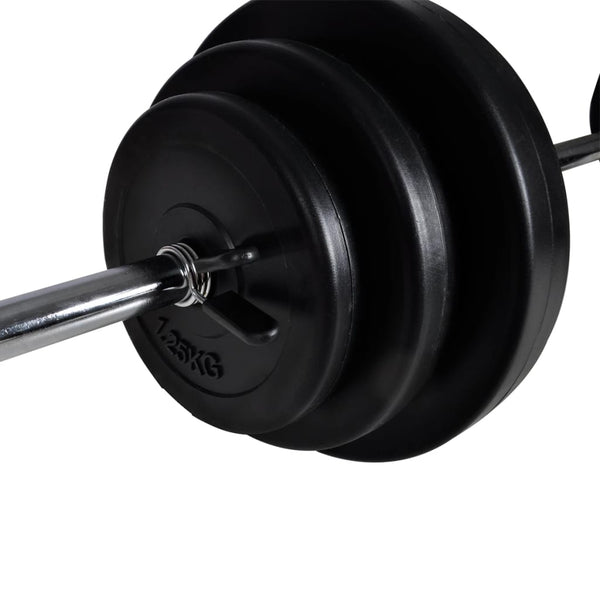 vidaXL Wall Mounted Multi-Gym with Barbell Dumbbell Set 30.5kg